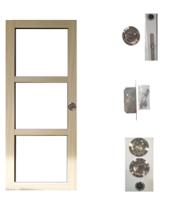 Porte Coulissante bois Ayous Vitrage transparent H204 x L83 + serrure à condamnation