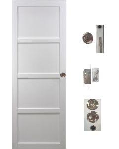 Porte Coulissante Tamera blanc 4 panneaux H204 x L93 + serrure à condamnation