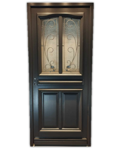 Porte d'entree Bois vitree, Mathilde RAL 7016, H,215xl,90 p,droit Cotes Tableau