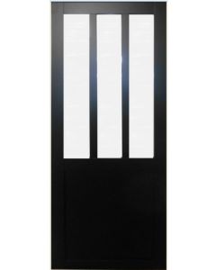 Porte Coulissante Atelier Noir vitre depoli H204 x L83