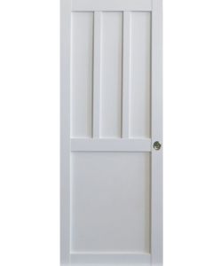 Porte Coulissante Atelier Blanc 2 panneaux H204 x L73 et 2 Coquilles